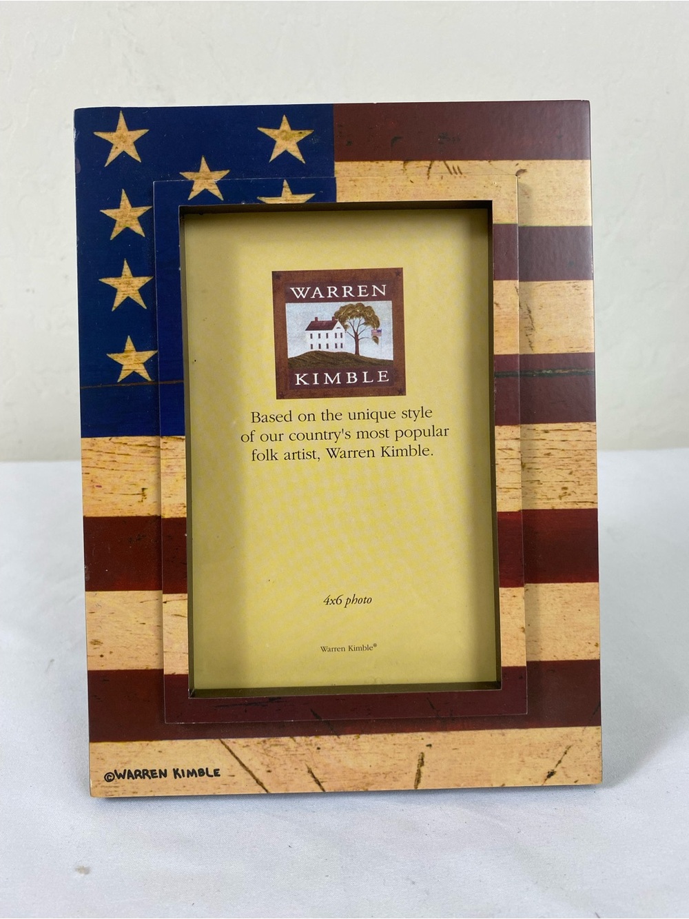 Warren Kimble Americana Star & Stripe Picture Frame - Red, Blue & Cream 4x6